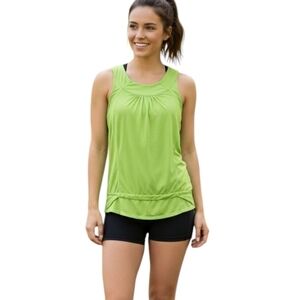 Lululemon Run Race Tech Tank Women 6 Green Racerback Yoga Running Stretch Soft